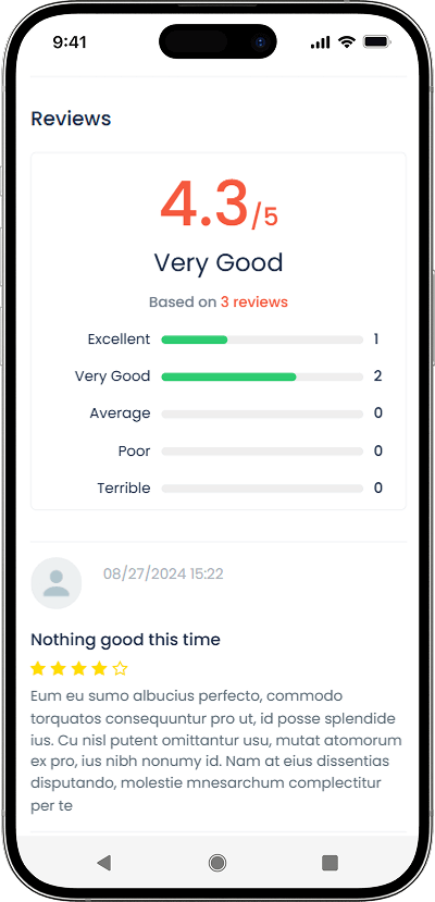 Hotel booking script ratings screen