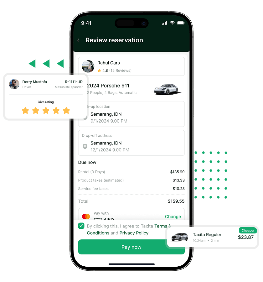 Taxi booking script reservation details feature