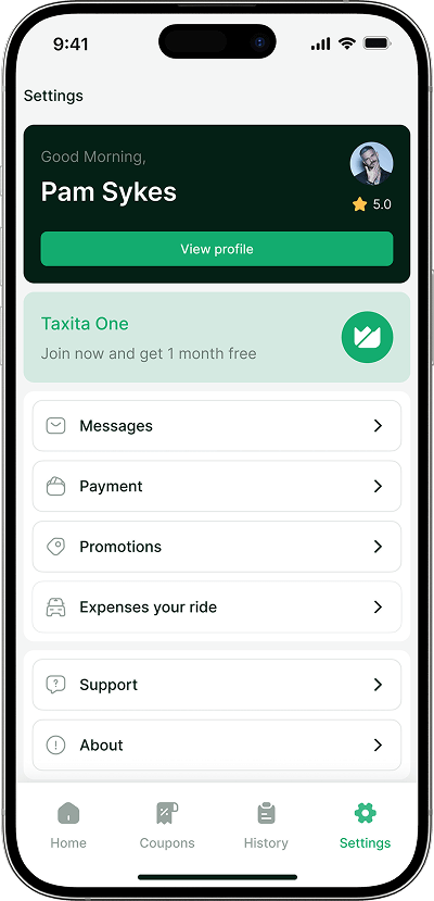 Taxi booking script settings screen