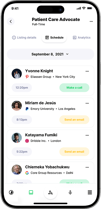 Job portal script applicant interview schedule screen