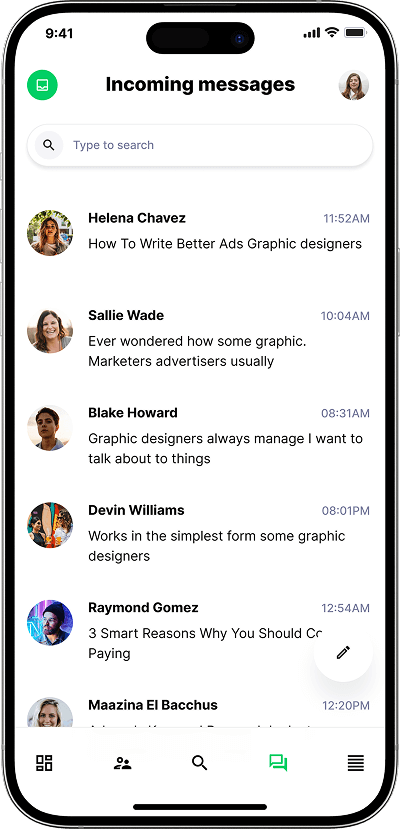 Job portal script inbox screen