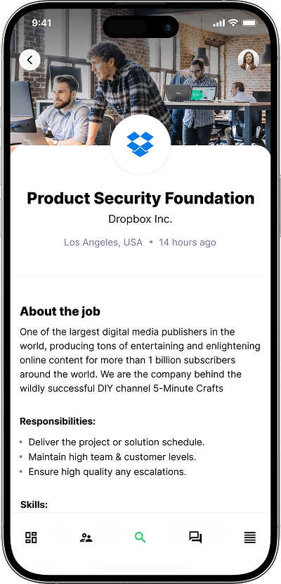 Job portal script job details screen