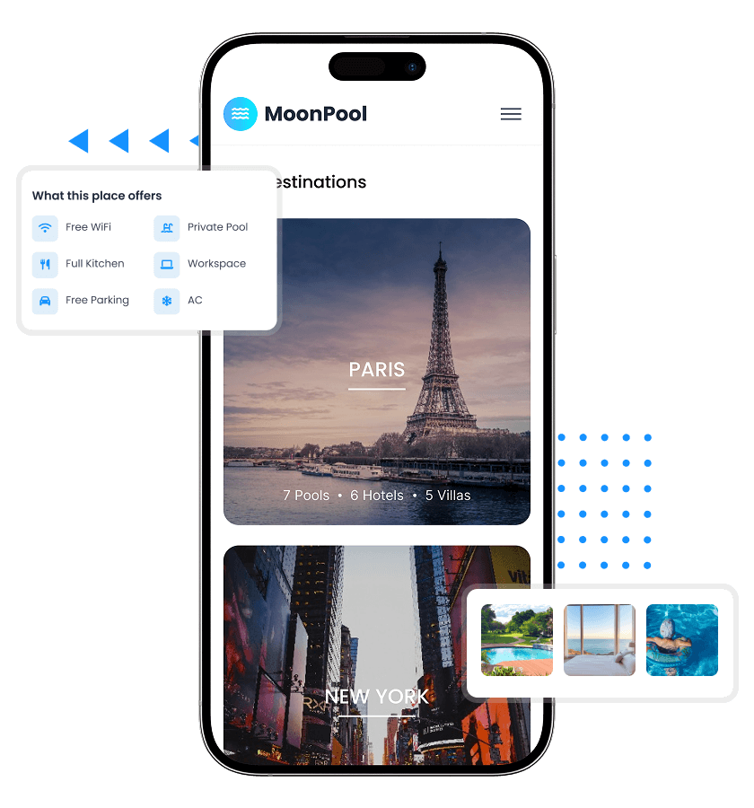 Pool rental script location wise pool search filter feature
