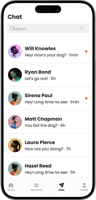 Uber for Dog Walking app in-app chat screen