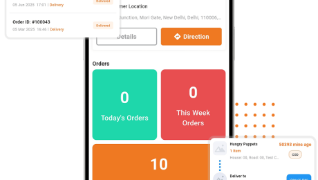 Ubereats clone delivery driver dashboard and accept or reject delivery features