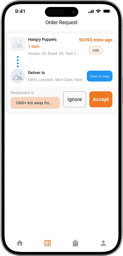 Ubereats clone order request screen