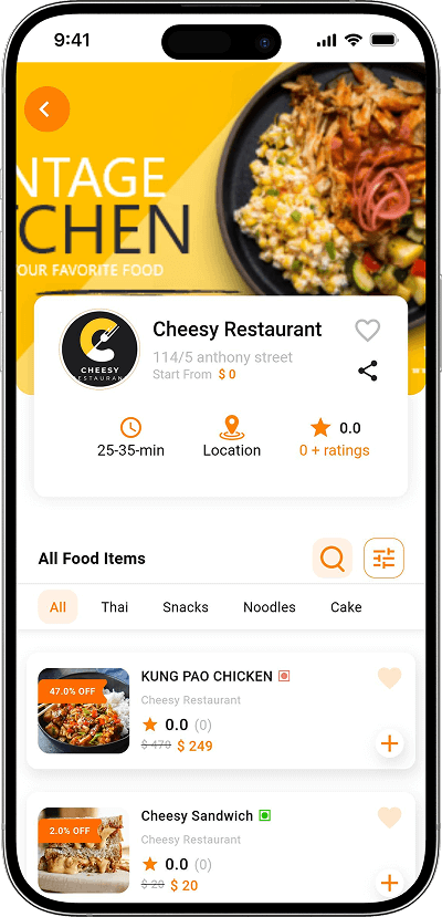 Ubereats clone restaurant menu screen 2
