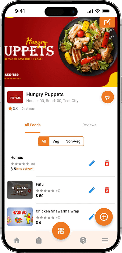 Ubereats clone restaurant menu screen