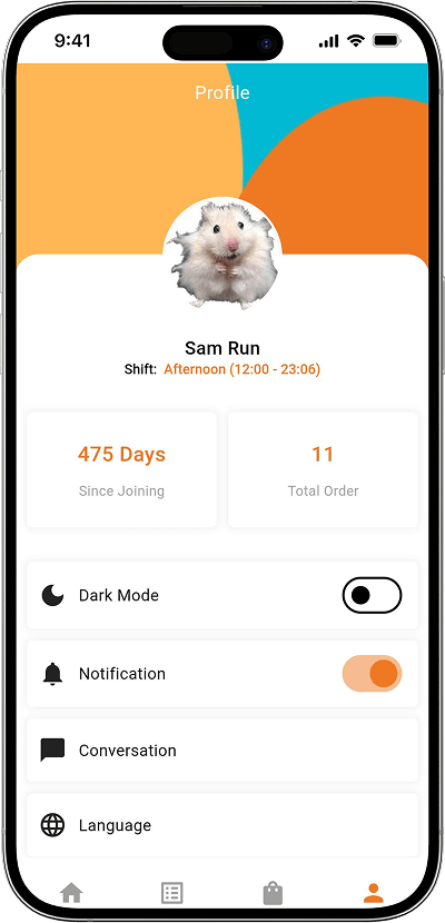 Ubereats clone user profile screen