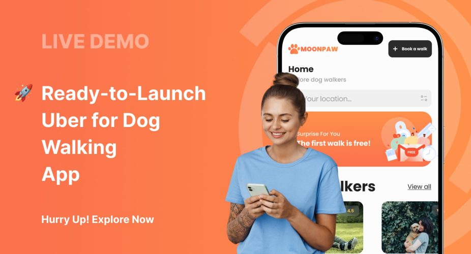 View live uber for dog walking app demo