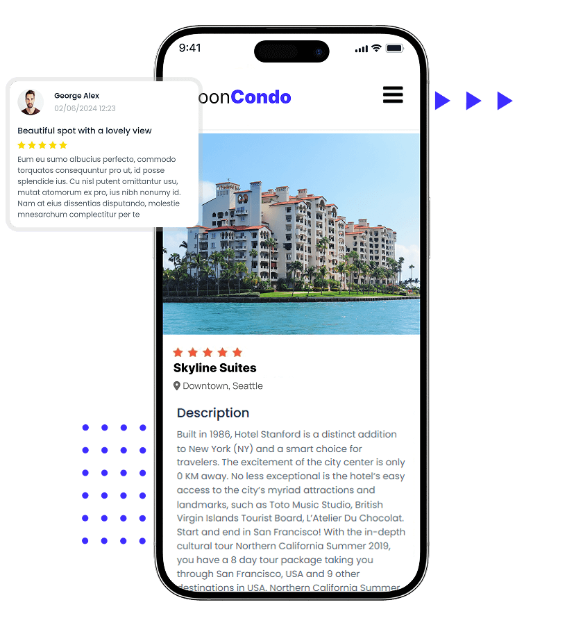 Condo rental script detailed condo listing and rating features