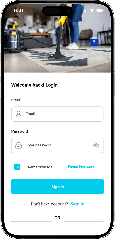 Handy clone login screen