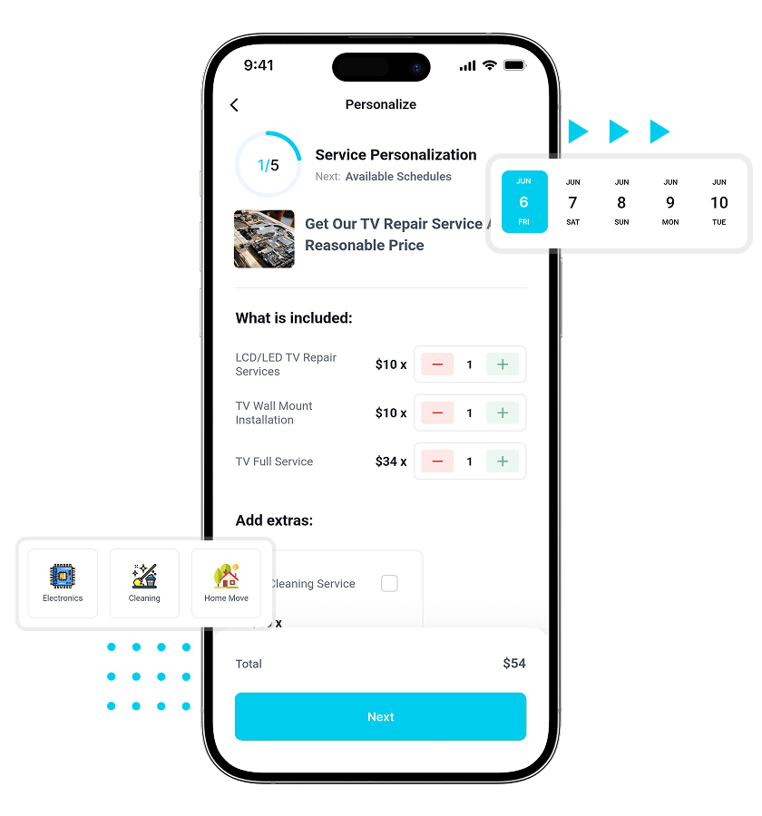 Handy clone service customization feature