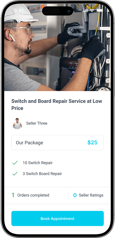 Handy clone service listing details screen