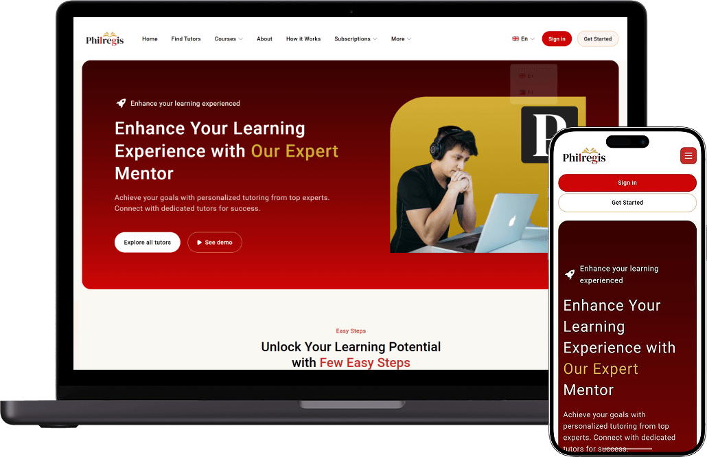 Philregis homepage screen