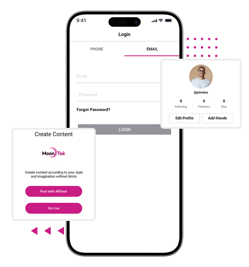Triller clone easy login and profile creation feature