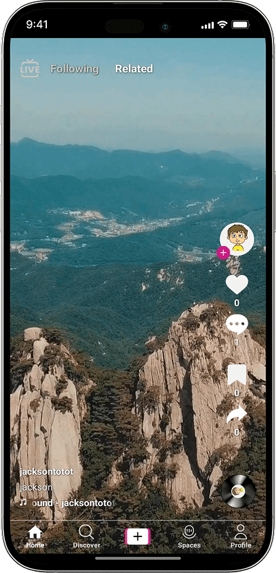 Triller clone video feed screen