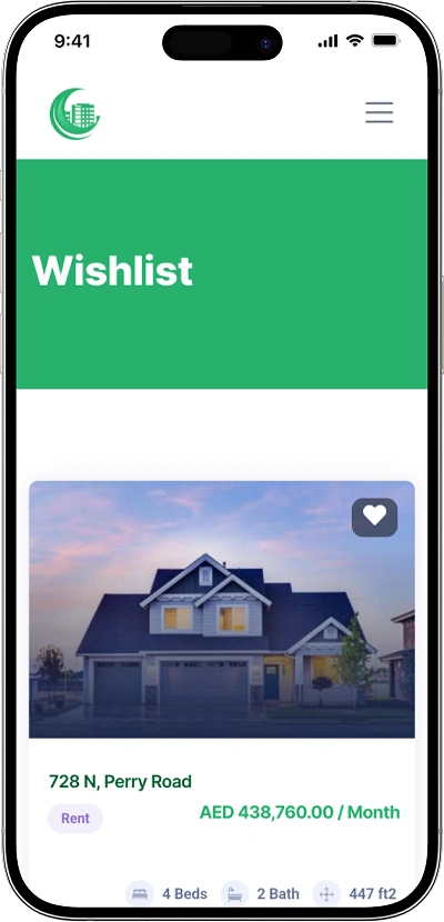 Bayut clone wishlist screen