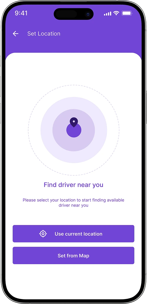 Cabify clone find driver near you screen
