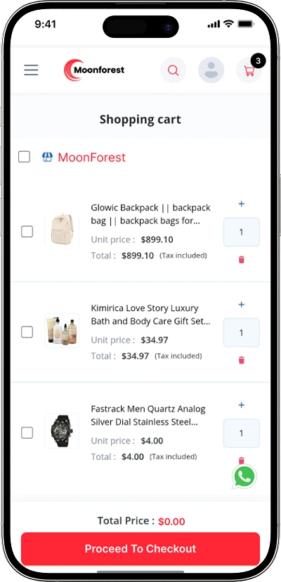 Carousell clone shopping cart screen