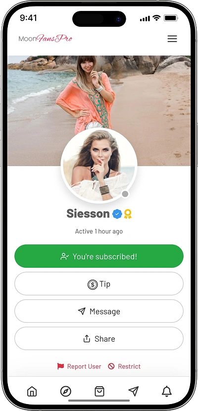 Digital content creator marketplace script creator profile screen