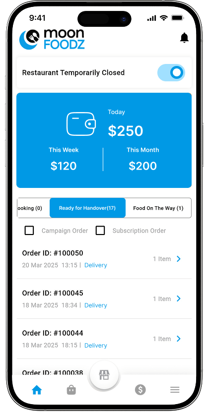 Favor clone restaurant earnings screen
