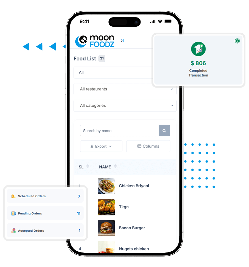 Favor clone restaurant menu and in-app payment features
