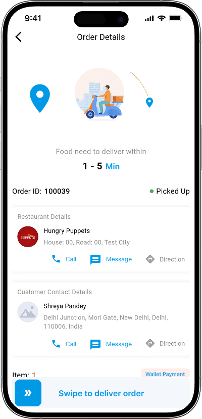 Favor clone swipe to accept order screen