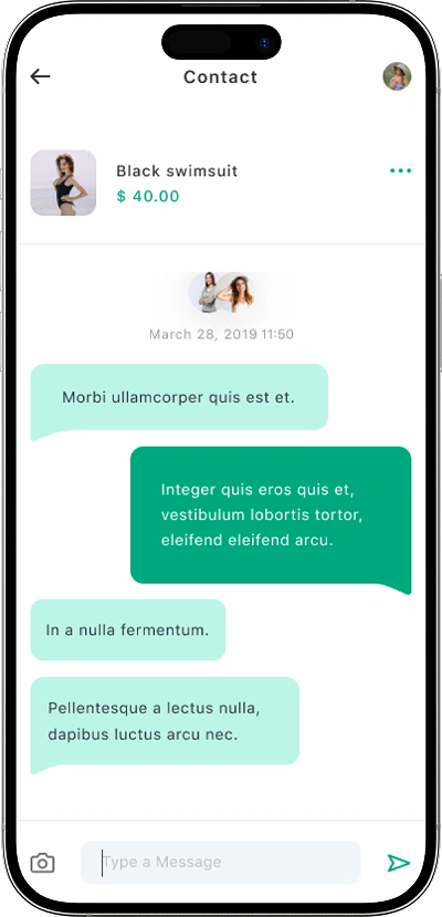Offerup clone in-app chat screen