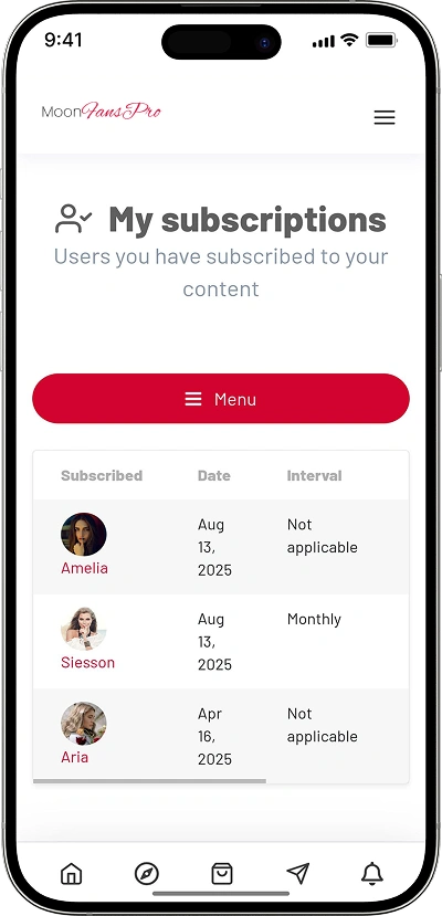 creator marketplace script my subscriptions screen