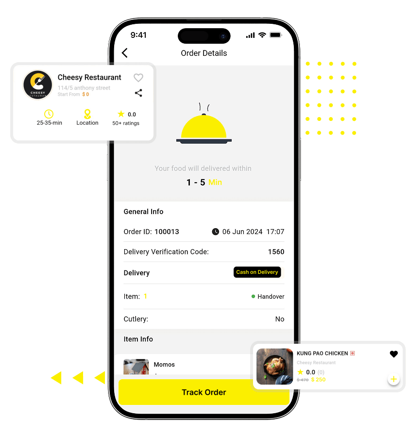 HungerStation clone dashboard and accept or reject order features