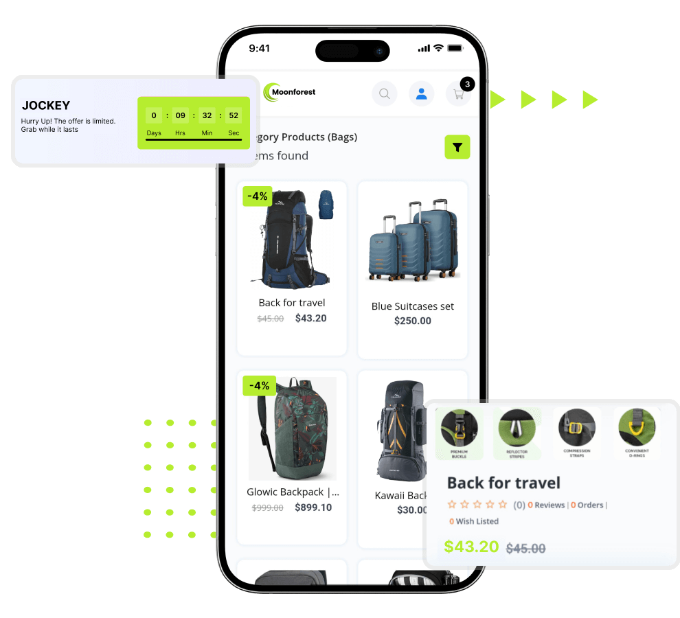 Namshi clone brand specific deals and product overview features