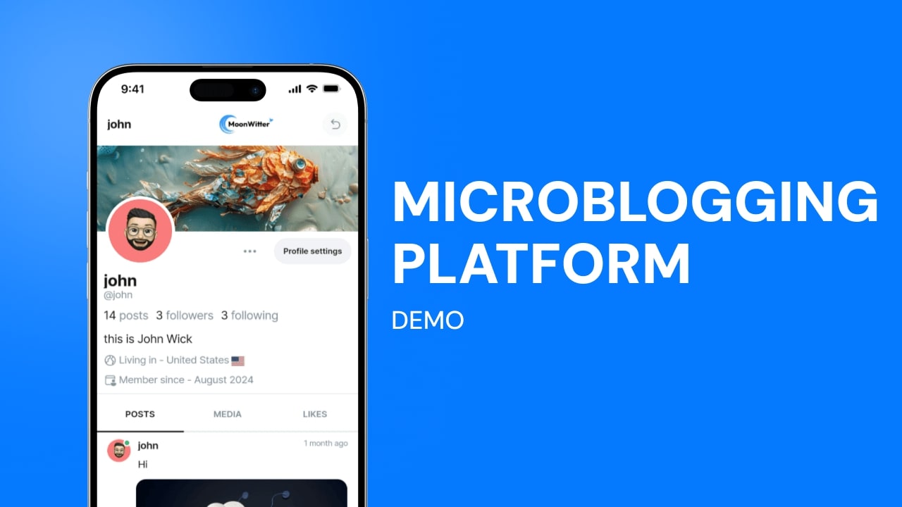 Prebuilt microblogging app demo