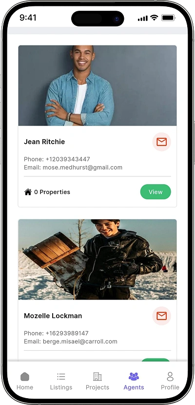 Property listing script featured agents screen