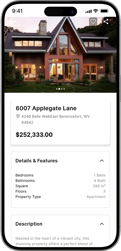 Property listing script listed property details screen