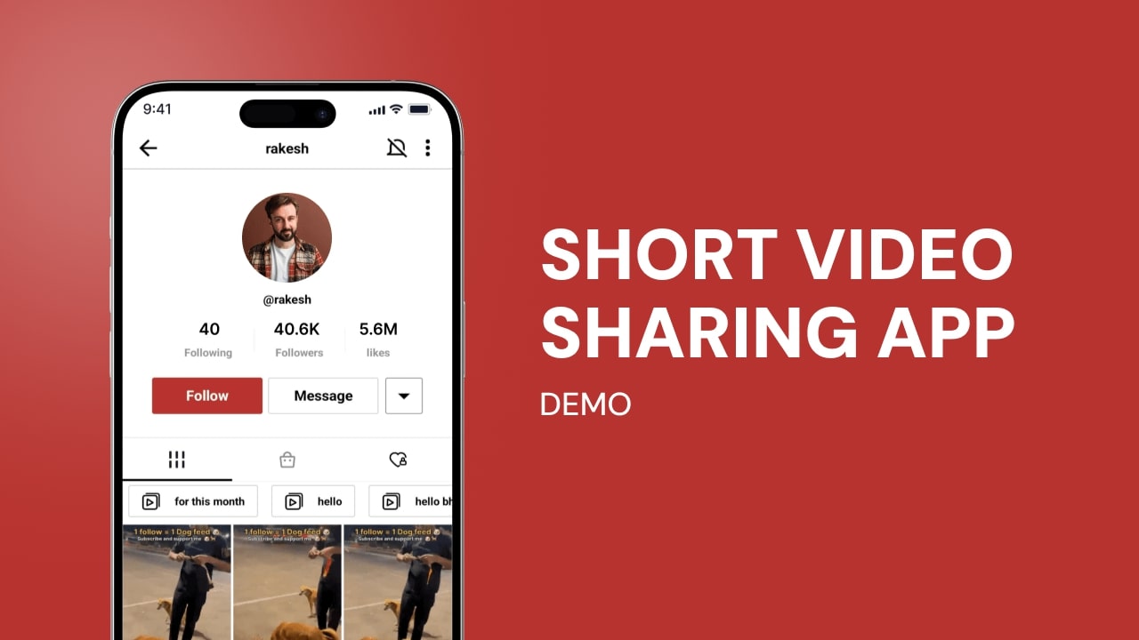 Readymade Short Video Sharing app Demo