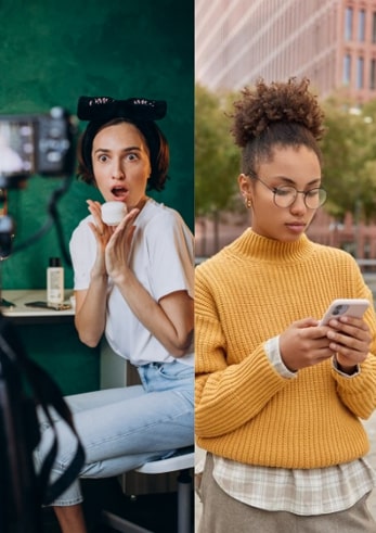 content creator and fan engaging with each other virtually