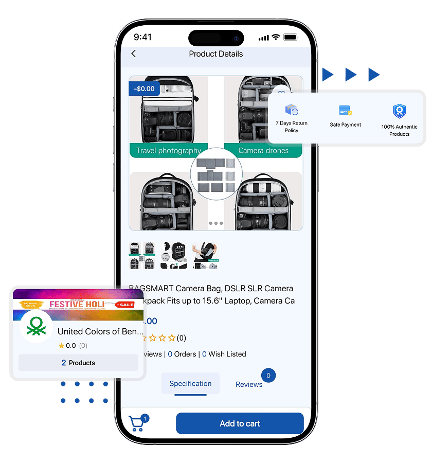 ecommerce script order details prices, ratings, reviews