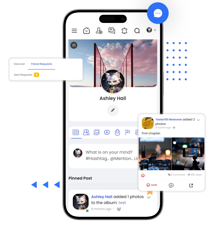 social media script user profile