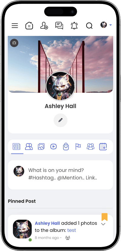 social media script user profile with posts
