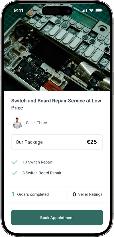 Helpling clone switch board repair job description screen