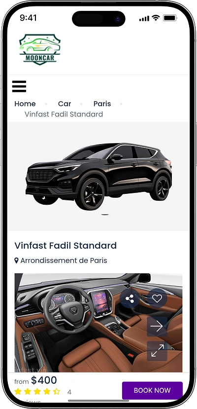 Hertz clone car listing overview screen