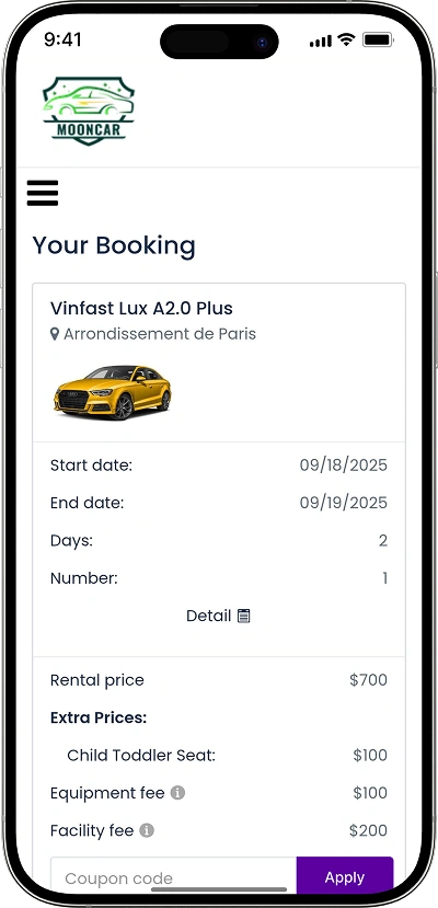Hertz clone your booking details screen