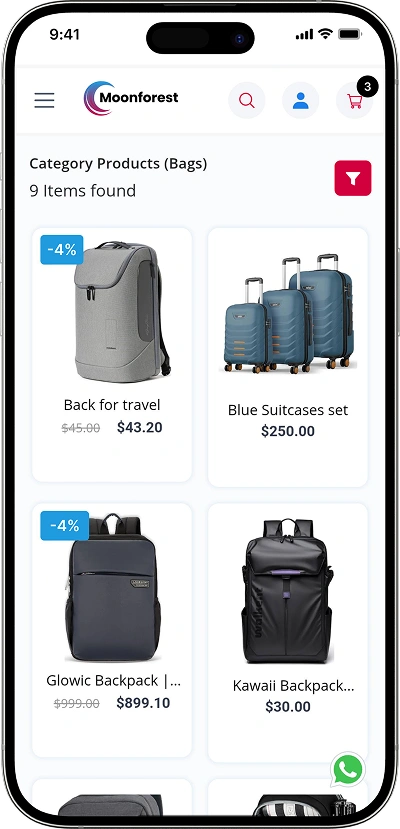 Lazada clone category products screen