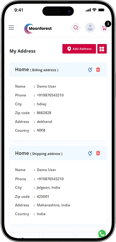 Lazada clone my address screen