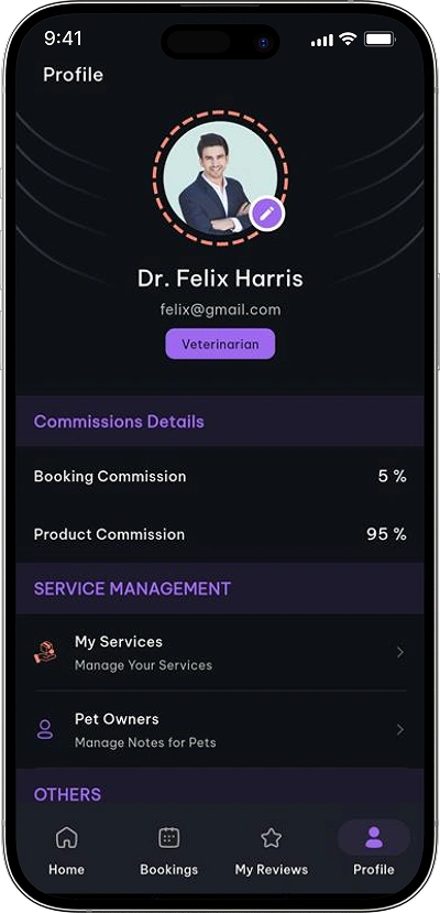 Rover clone service provider profile screen