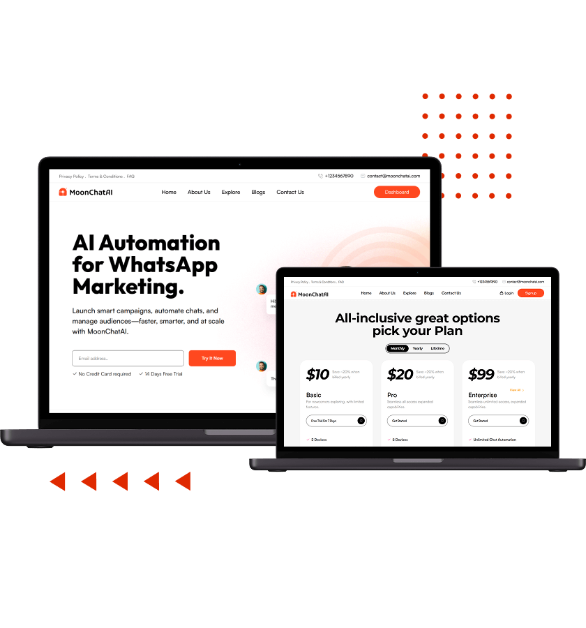 WhatsApp Marketing SaaS Script email sign up and flexible subscription plans features