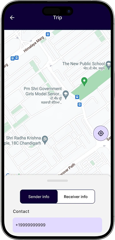 white label taxi app trip overview screen