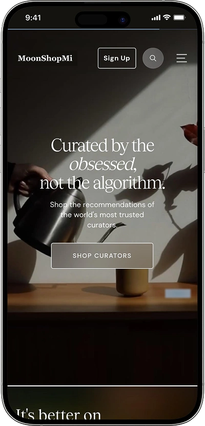 ShopMy clone homepage screen