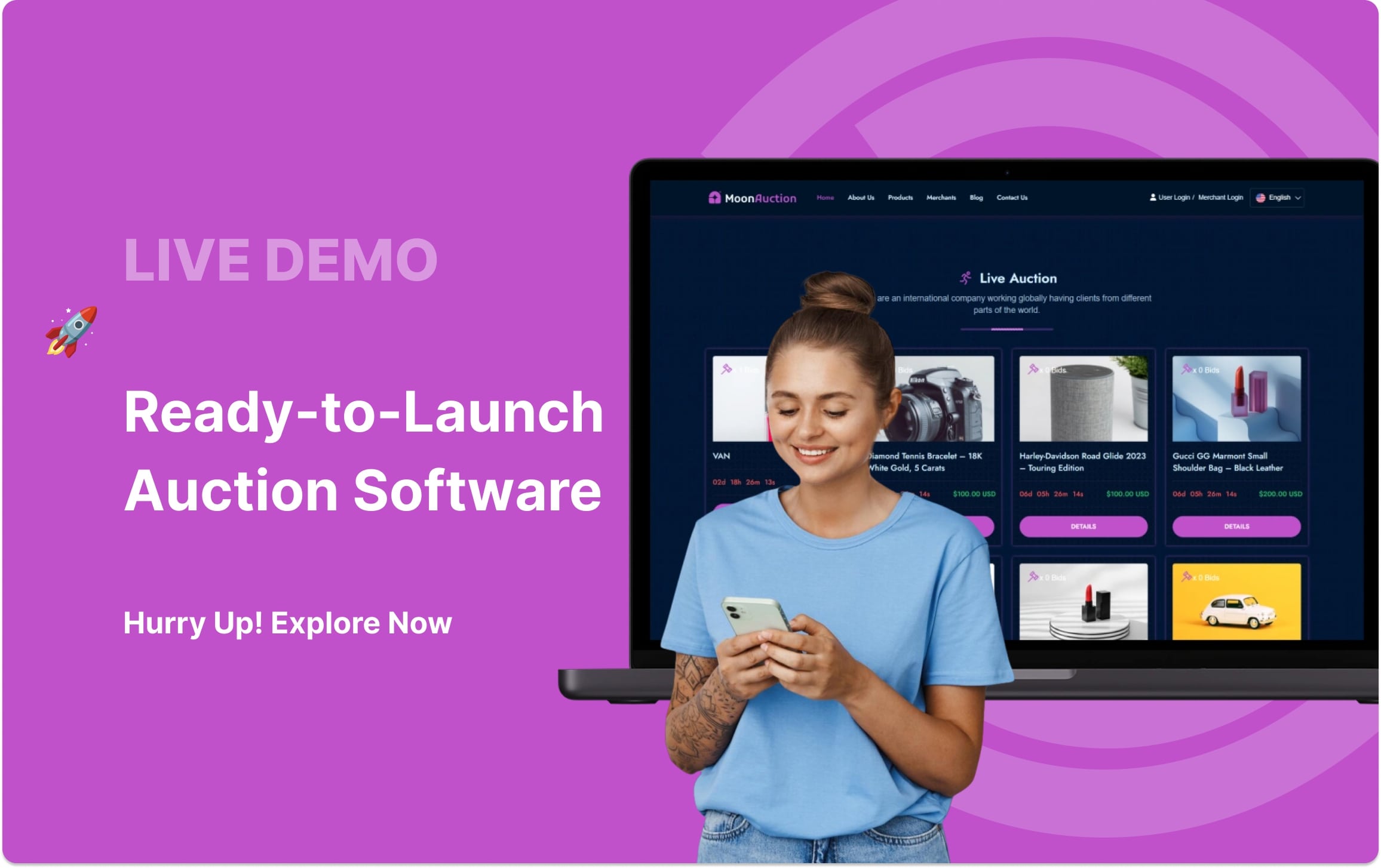 View live Auction script demo